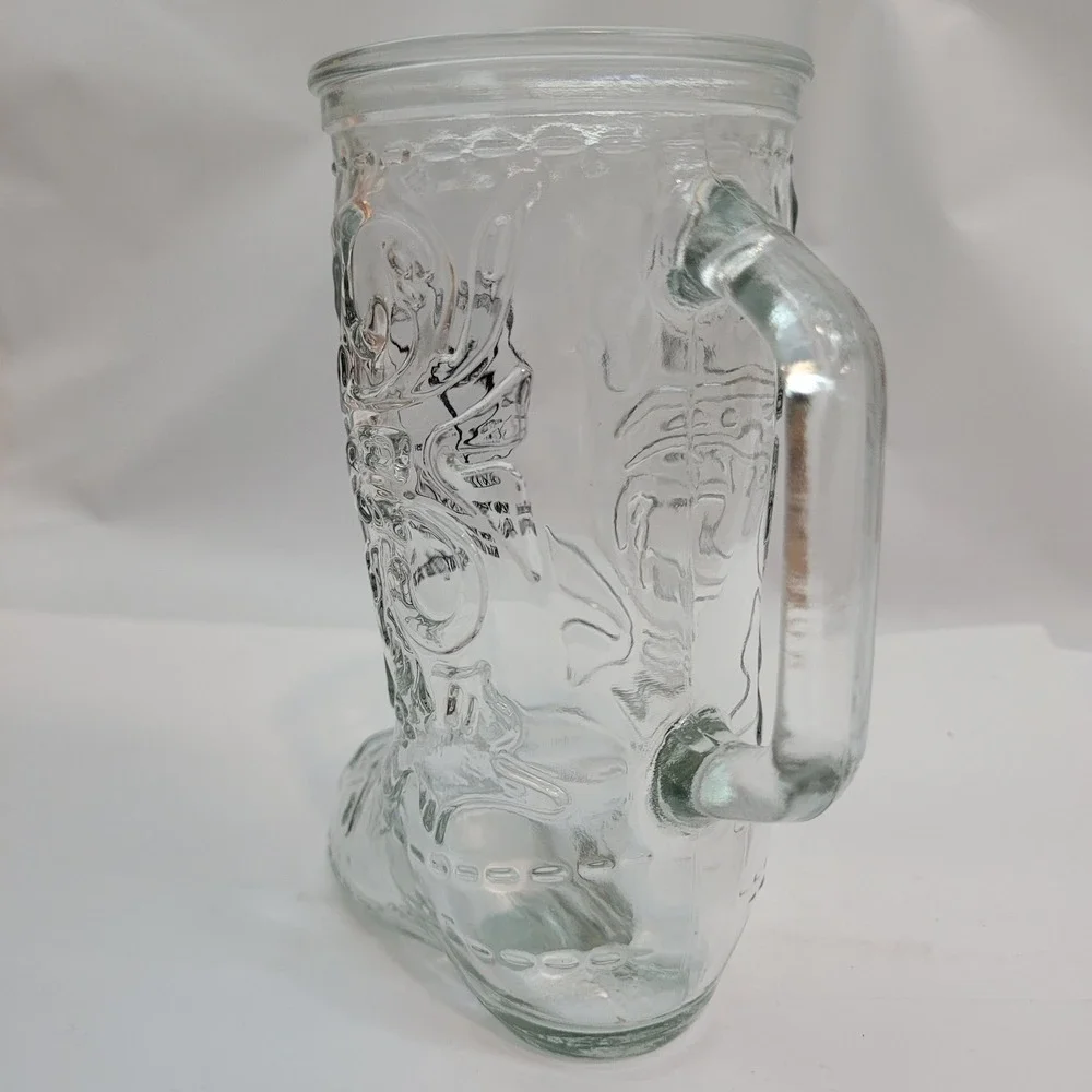 Vienna SD Centennial Cowboy Boot Glass Mug Souvenir 1885-1985 Clear Barware